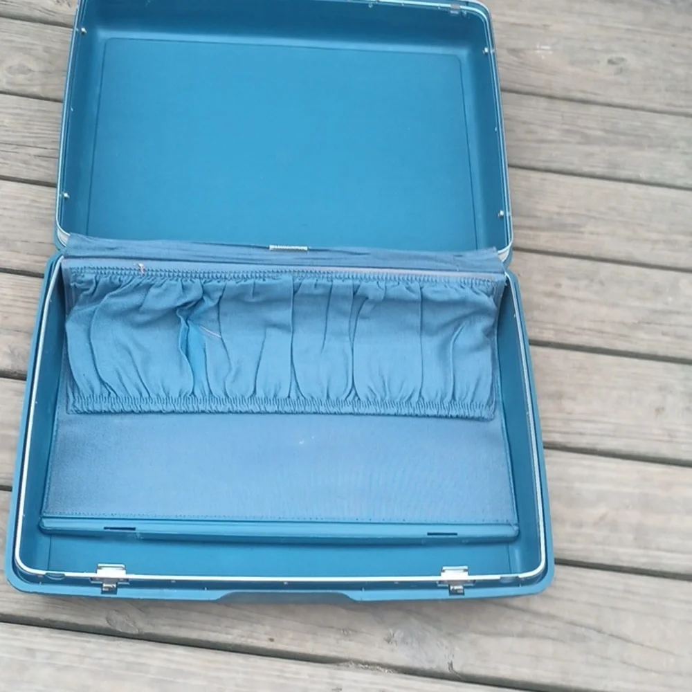 Vintage Blue Samsonite Saturn Suitcase Luggage Hard Shell 1 Large 21x15x5
